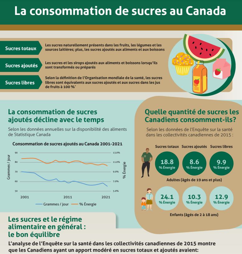 La consommation de sucre au Canada infographie