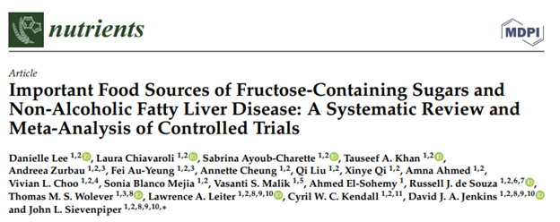 Important food sources of fructose-containing sugars and non-alcoholic fatty liver disease paper information