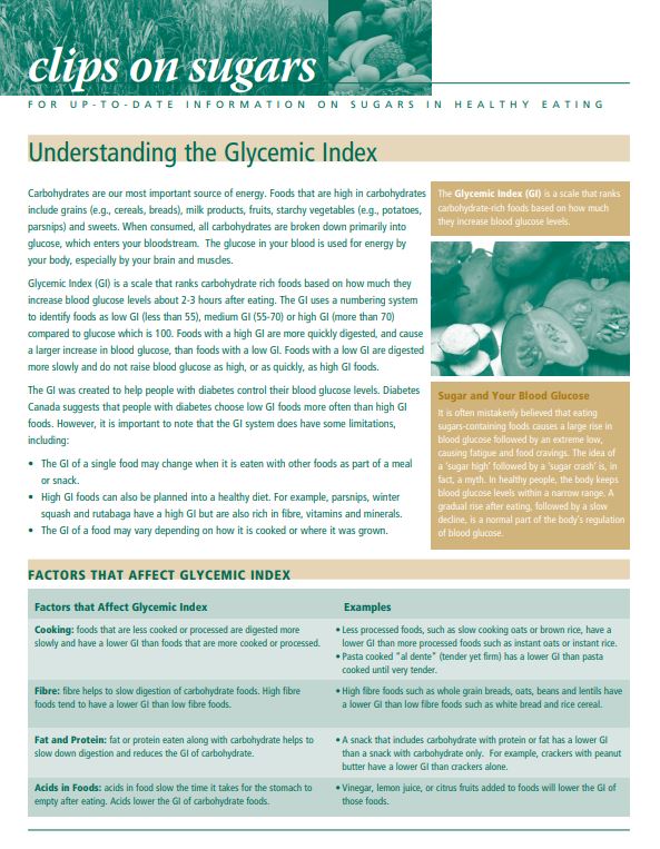 Understanding the glycemic index