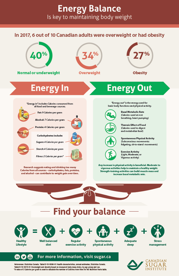 Energy balance is the key to maintaining body weight